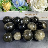 Vente en gros de boules de cristal naturelles artisanales de haute qualité, sphère d'obsidienne dorée pour la décoration et les cadeaux