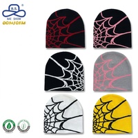 Gorros de Invierno con Diseño de Telaraña Y2K, Tejido Jacquard Personalizado, Estilo Gótico, Hip Hop, para Hombre y Mujer, Venta al Por Mayor
