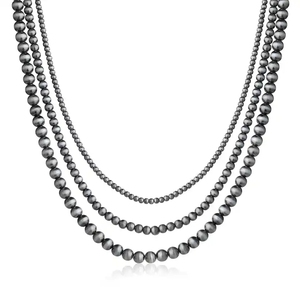 Collares y Pendientes Estilo Vaquera Occidental Clásica, Collares de Perlas <span class=keywords><strong>Navajo</strong></span> con Cadena de Cuentas Retro para Mujer - Product Image 1