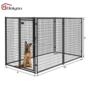 Tugas berat Modular Wire kawat las logam Mesh ramah lingkungan hitam dasar luar ruangan kandang anjing untuk anjing - Product Image 6