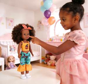 Muñeca Africana Negra Realista de Vinilo que Habla, 16 Pulgadas, Juguete Inteligente de Goma Suave para Niños - Product Image 1