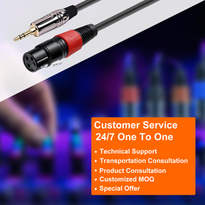 Cable de Audio para Micrófono Balanceado TRS de 3.5mm Macho a XLR de 3 Pines Hembra, con <span class=keywords><strong>Doble</strong></span> Blindaje, Revestimiento de PVC y Caja Metálica Dorada - Product Image 2