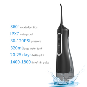 Proveedor de hilo <span class=keywords><strong>dental</strong></span> de agua de grado clínico dentista <span class=keywords><strong>recomendado</strong></span> portátil <span class=keywords><strong>Dental</strong></span> IPX7 <span class=keywords><strong>irrigador</strong></span> Oral inalámbrico 320ml USB limpiador de dientes - Product Image 3