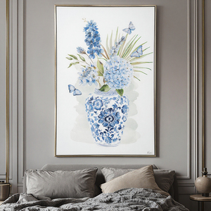 Vase en céladon <span class=keywords><strong>de</strong></span> style chinois pour salon personnalisé impressions <span class=keywords><strong>de</strong></span> <span class=keywords><strong>fleurs</strong></span> pour chambre à coucher <span class=keywords><strong>peinture</strong></span> murale abstraite - Product Image 3