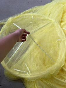 Zanzariera a baldacchino rotonda a doppio strato, pronta all'uso, in pizzo rosa e blu, stile romantico da principessa, per soffitto, tenda a barra - Product Image 5