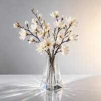 Vase à fleurs en cristal, vase en verre transparent, carré, facetté, K9, pour bureau, banquet, restaurant, centre de table de mariage, décoration de hall d'hôtel