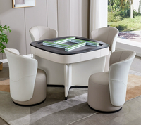 Table de Mahjong Automatique Moderne Flamenco pour Usage Domestique, en Plastique Effet Cachemire Crème, Électrique, Silencieuse, Haut de Gamme, Luxueuse, pour le Divertissement