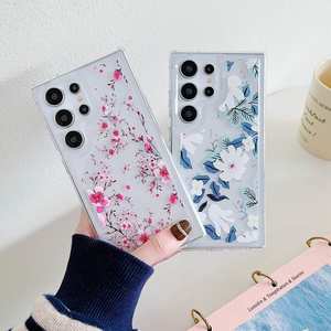 Étui de téléphone portable en TPU transparent avec motif floral, antichoc, design luxueux, pour S26/S26 Plus/S26 Ultra A57 <span class=keywords><strong>5G</strong></span> A37 <span class=keywords><strong>5G</strong></span> High - Product Image 2