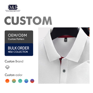 Polo à manches courtes pour homme, automne, business, loisirs, couleur unie, t-shirt brodé, nouvelle mode, tissu tricoté - Product Image 1