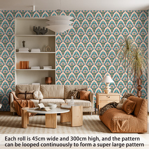 SUBEI DDP Carta da Parati Decorativa in PVC Impermeabile con Motivo Bohémien Floreale <span class=keywords><strong>per</strong></span> Soggiorno e Camera da Letto - Product Image 2