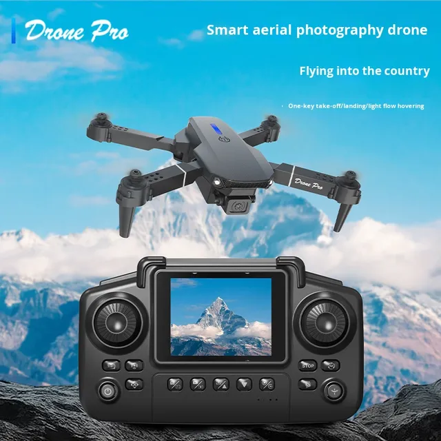 E88 2.4 Inch Screen Remote Control Drone Beginner Quadcopter with Optical Flow Positioning for Aerial Photography Toy Aircraft
