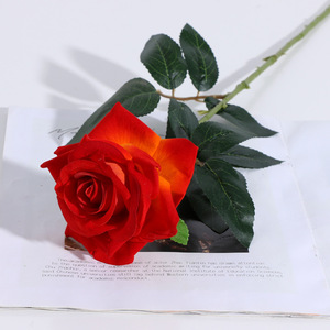 Rosa Artificial de Tallo Largo de Buena Calidad, Rosa de Seda de Terciopelo Wangzu para Decoración de Bodas, Regalo Floral - Product Image 5