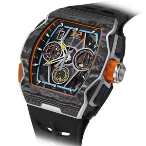 Montre-bracelet mécanique automatique pour homme, nouvelle tendance, de haute qualité, squelette mécanique, chronographe en fibre de carbone TPT, tachymètre 6501 - Product Image 2