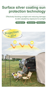Tente de voiture SUV 6 personnes, tente d'<span class=keywords><strong>auvent</strong></span> d'ombrage de <span class=keywords><strong>hayon</strong></span>, tente de camping pour véhicule, <span class=keywords><strong>auvent</strong></span> d'ombrage de <span class=keywords><strong>hayon</strong></span> de voiture avec à la tente de van SUV pleine grandeur - Product Image 3