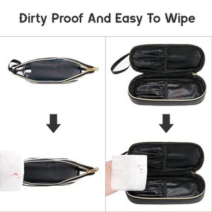 Diamante modello doppio strato organizzatore in PVC alla moda impermeabile da viaggio custodia per il trucco Pu <span class=keywords><strong>borsa</strong></span> di bellezza per la conservazione di cosmetici - Product Image 5
