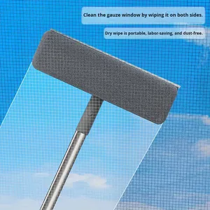 Dụng cụ làm sạch cửa sổ bằng thép không gỉ mới của jiabanshou Dụng cụ cạo nước ba trong một đa năng tay cầm dài - Product Image 4