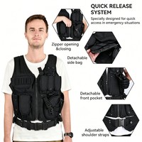Sac banane tactique multifonctionnel en nylon imperméable avec fermeture éclair et fermoir, fixation Molle réglable pour gilet, grande capacité pour