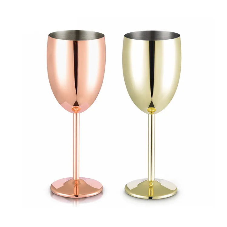 Cheap Wholesale Metal Goblet Champagne Flute Glasses Stainless Wine Glasses For Christmas Wedding Party