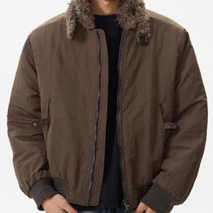 Chaqueta de Invierno Estilo Urbano para Hombre, Chaqueta de Calle con Cuello de Piel Lavada a la Piedra, Fabricante de Ropa Urbana - Product Image 1