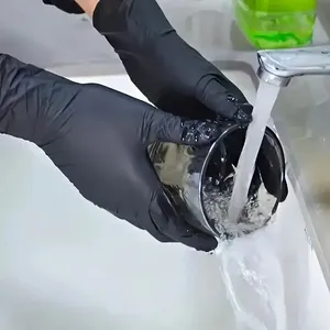 Gants jetables en Nitrile noir, 100/50/20 pièces, pour le nettoyage de la salle de bain, de la cuisine, de la vaisselle, du Nail Art et de la beauté - Product Image 4