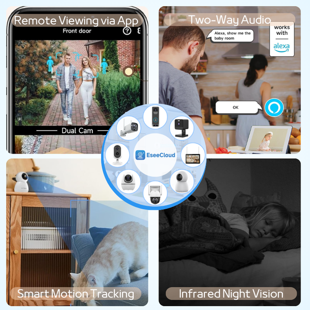 Smart Online Wifi Video Recorder Wireless IP CCTV Security Camera Built-in Mic Mobile Home Connect