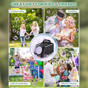 เครื่องทำฟองสบู่ไฟฟ้าแบบมือถืออัตโนมัติเต็มรูปแบบ ของเล่นวันเกิดกลางแจ้ง ไม่รวมแบตเตอรี่และน้ำยาทำฟองสบู่ - Product Image 6