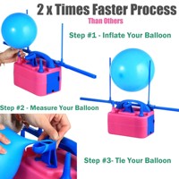 Gonfleur de ballons électrique à double buse, bleu rose, en plastique ABS durable, pour usage intérieur, fournitures de fête personnalisées, fabricants