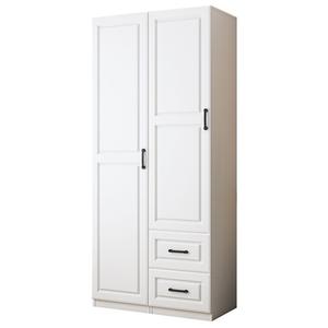 <span class=keywords><strong>Armario</strong></span> de Dormitorio Moderno Blanco Personalizado con Cajones, <span class=keywords><strong>Armario</strong></span> de <span class=keywords><strong>2</strong></span> Puertas, Organizador de <span class=keywords><strong>Armario</strong></span>, Mueble de Almacenamiento Multifuncional - Product Image 1
