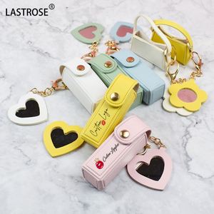 Cute Mini PU Leather Lipstick Case Keychain Lip Balm Holder Lipstick Bag Keychain Accessories <b>Makeup</b> Lip Gloss Holder Key Chain - Product Image 2