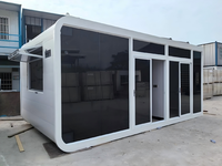 Cabane modulaire de luxe en forme de pomme pour hôtel-resort de glamping, maison préfabriquée avec structure en acier et verre intégral