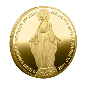 Moneda Conmemorativa de Metal Dorado Personalizada con <span class=keywords><strong>Imagen</strong></span> de la Virgen María, Recuerdo de Cultura Religiosa, Colección Relacionada con la Fe - Product Image 2