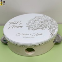 6 Inch Wholesale Wedding Church Party Favor Musical Instrument Logo Personalized Artifical Skin Tambourine toy Factory Price