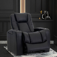 Muebles de sofá de cine en casa de cuero con luces LED para sala de cine sillón reclinable de teatro extensible