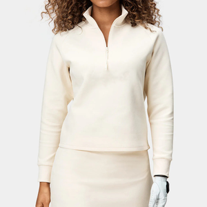 Maglione Sportivo Oversize con <span class=keywords><strong>Collo</strong></span> Alto e Mezza Zip per Allenamento Tennis Golf <span class=keywords><strong>Polo</strong></span> Pullover da Donna - Product Image 1