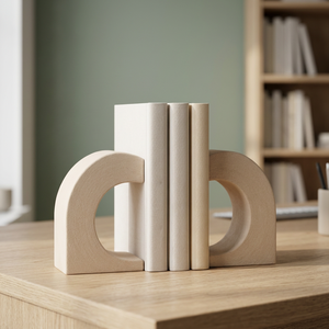 Sujetalibros Modernos de Mármol con Forma de Arco, Juego de Soportes Decorativos para Libros, para Estantería, Oficina, Sala de Estar, Mesa, Organizador de Decoración para el Hogar, Minimalista - Product Image 2