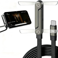 Câble de charge rapide 240W avec support en gel de silicone pour iPhone 17, tablette et jeux mobiles, USB-C 2-en-1