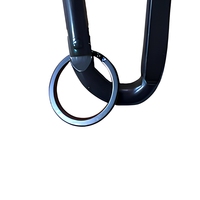 Mousqueton robuste noir 80 mm M8 en acier au carbone avec ressort, pour hamac de yoga, balançoire, camping, fitness, attache rapide, charge 500 LBS
