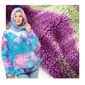 Die dyeing fleece 270GSM 100% polyester printed one side brushed velvet micro boa sherpa fleece fabric