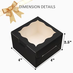Cajas de embalaje de pasteles de panadería negras personalizadas Cajas de papel rígido con materiales reciclados para distribución de alimentos - Product Image 5