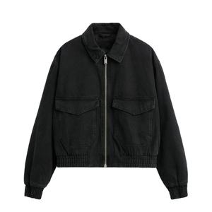 Nouvelles Arrivées Vente en Gros Veste en Jean Décontractée et Confortable pour Homme avec Col Revers, Manches Longues et Poches Plaquées, Logo Personnalisé - Product Image 6