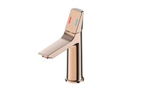 Keran Wastafel Modern Single Black Zinc Alloy Deck Mounted dengan Katup Keramik untuk Kamar Mandi Hotel Villa