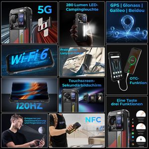 Nuovo Originale HOTWAV Hyper 7 Pro Telefono Rugged 6.6'' 120Hz 5G <span class=keywords><strong>Smartphone</strong></span> Dimensity 7050 16GB+256GB Sbloccato Android LTE LCD - Product Image 2