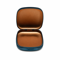 Boîte en métal carrée bleue mate de luxe avec charnière, personnalisable avec logo, vente en gros, qualité alimentaire, pour emballage cadeau de thé en vrac de qualité supérieure