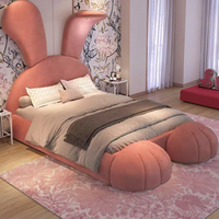 Nouvel ensemble de chambre à coucher moderne pour filles 2026 – Lits pour enfants en bois massif de haute qualité avec design mignon en forme d'animal – Lits doux pour filles