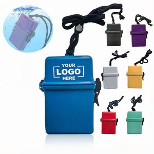 Custom Logo Printed Waterproof Hard Shell Hanging Neck Plastic Cigarette Case Multi Purpose <b>Storage</b> <b>Box</b> for Beach Swimming - Product Image 1