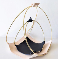 Plateau de rangement pliable organisateur de maison à la mode avec porte-anneau en laiton pour bijoux et bureau panier de plateau de bijoux en cuir