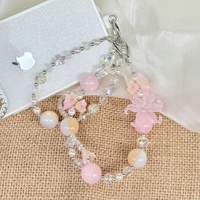 Chaîne de suspension pour téléphone portable à motif floral mignon, support à perles pour coque de téléphone, cordon à perles pour sacs, cordon de suspension pour accessoires