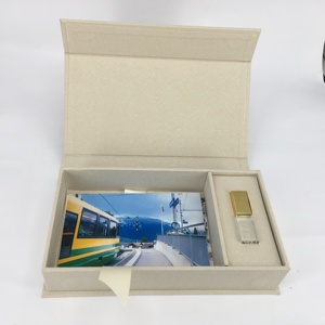 Custom Linen <strong>USB</strong> Photo <strong>Box</strong> and Crystal <strong>USB</strong> Flash Drive - Product Image 3