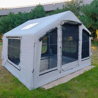 Tente de camping gonflable haut de gamme de 8 m² en Oxford, abri de glamping extérieur, tente pneumatique blanche lune avec fenêtre d'aération, fabrication