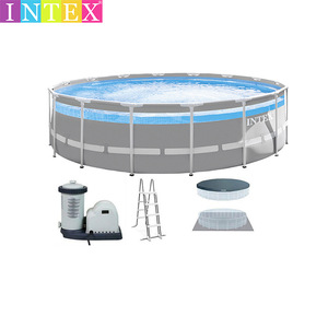<span class=keywords><strong>Piscina</strong></span> Elevada Intex 26702 de PVC de 427 x <span class=keywords><strong>107</strong></span> <span class=keywords><strong>cm</strong></span> con Bomba de Filtro, Escalera, Lona Protectora y Cubierta para <span class=keywords><strong>Piscina</strong></span> - Product Image 1
